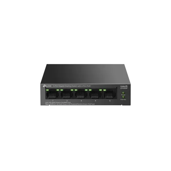 Switch No Gestionable Tp-link Ls105gp Litewave 5p Giga Sobremesa Carcas De Metal 4p Poe+