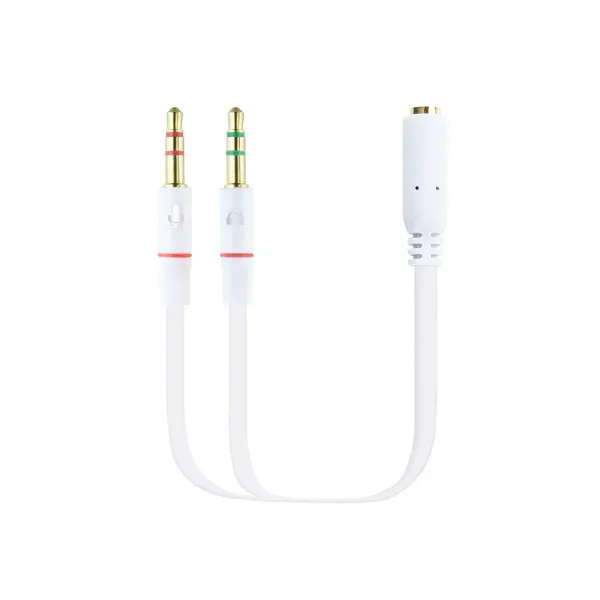 Nanocable Cable Audio Jack 3.5 a 2xJack 3.5 Macho/Hembra 20cm Blanco 