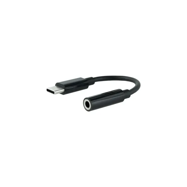 Nanocable Adaptador de Audio USB-C a Jack 3.5 Macho/Hembra 11cm Negro