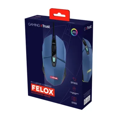 Trust GXT 109 Felox Ratón Gaming Iluminado USB 6400 DPI Azul