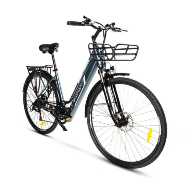 SmartGyro Sunset Bicicleta Eléctrica de Paseo con Asistente al Pedaleo 250W 36V 27.5" Titanio