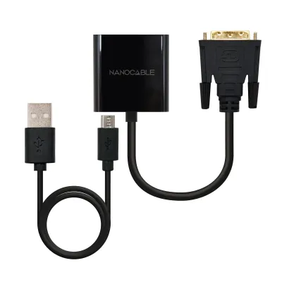 NanoCable Adaptador Conversor DVI a VGA Macho-Hembra