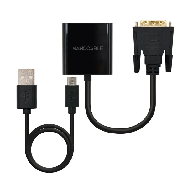 NanoCable Adaptador Conversor DVI a VGA Macho-Hembra