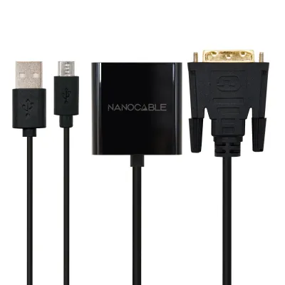 NanoCable Adaptador Conversor DVI a VGA Macho-Hembra