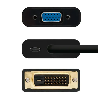 NanoCable Adaptador Conversor DVI a VGA Macho-Hembra