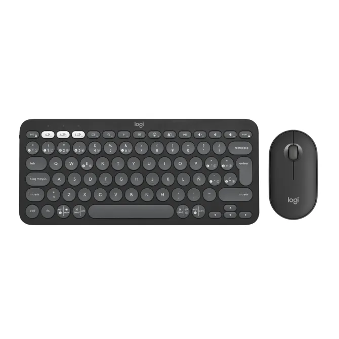 Logitech Pebble 2 Grafito Kit teclado y ratón Bluetooth+Logi