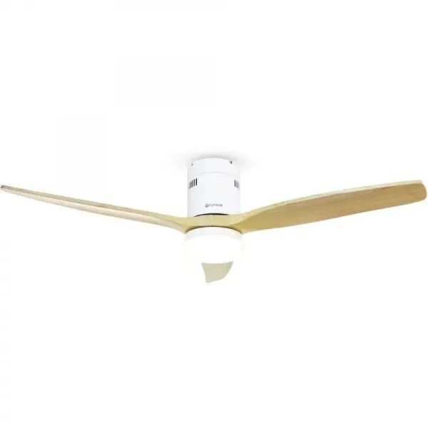 Grunkel SKYWIND-52WB Ventilador de Techo con Luz y Mando 40W 132cm Blanco/Madera
