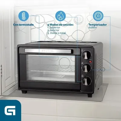 Grunkel HR-23HN Horno Sobremesa 23L 1600W Negro Grunkel HR-23HN Horno Sobremesa 23L 1600W Negro