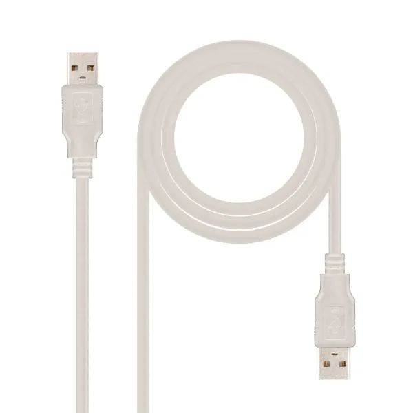 Nanocable Cable USB 2.0 Tipo A Macho/Macho 1m Beige