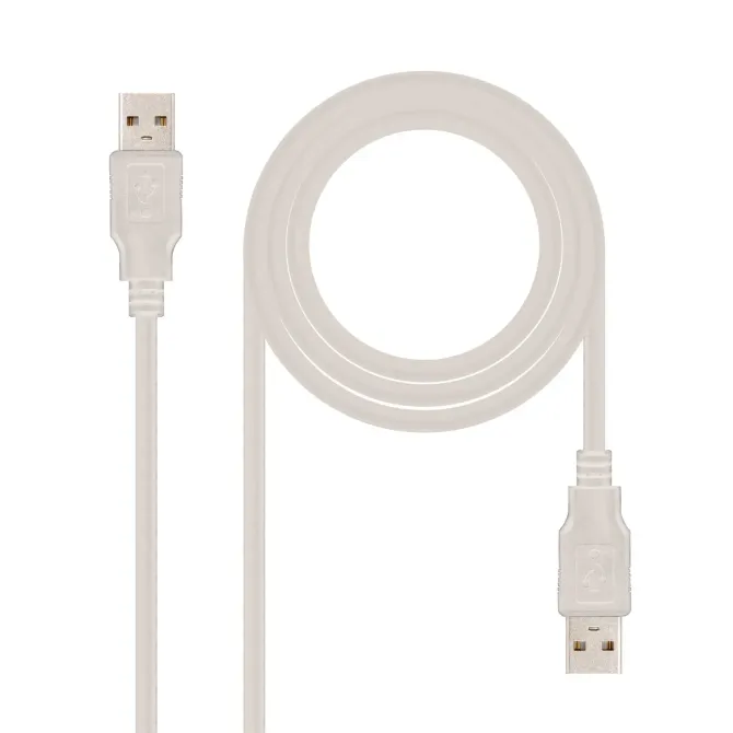 Nanocable Cable USB 2.0 Tipo A Macho/Macho 2m Beige