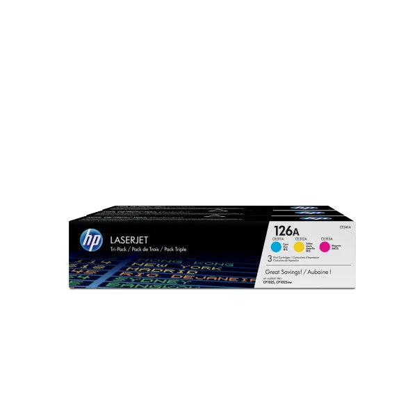 HP Pack de ahorro de 3 cartuchos de tóner original LaserJet 126A cian/magenta/amarillo