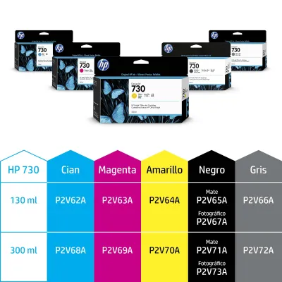 HP Cartucho de tinta DesignJet 730 negro mate de 130 ml HP Cartucho de tinta DesignJet 730 negro mate de 130 ml