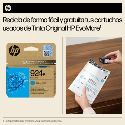 HP Cartucho de Tinta Original EvoMore 924e cian HP Cartucho de Tinta Original EvoMore 924e cian