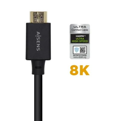 Aisens Cable HDMI V2.1 Macho/Macho 2m Negro