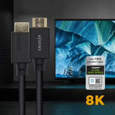 Aisens Cable HDMI V2.1 Macho/Macho 2m Negro