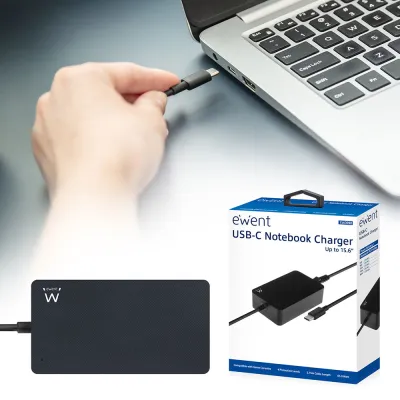Ewent Cargador de Portátil USB tipo C Compatible con Perfiles