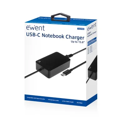 Ewent Cargador de Portátil USB tipo C Compatible con Perfiles