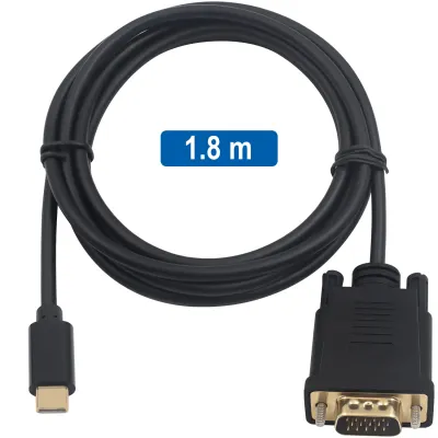 Ewent EC1052 adaptador de cable de vídeo 1,8 m USB Tipo C VGA