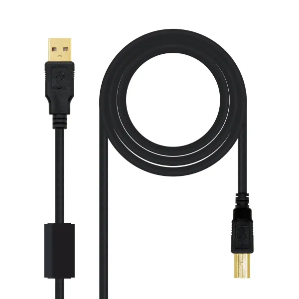 Nanocable Cable USB 2.0 Impresora Alta Calidad Tipo A/B Macho/Macho 3m Negro