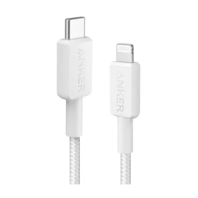 Anker Cable Trenzado de USB-C a Lightning 0.9m Blanco Anker Cable Trenzado de USB-C a Lightning 0.9m Blanco