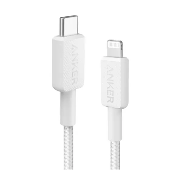 Anker Cable Trenzado de USB-C a Lightning 0.9m Blanco 