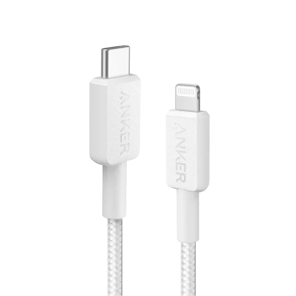 Anker Cable Trenzado de USB-C a Lightning 1.8m Blanco 