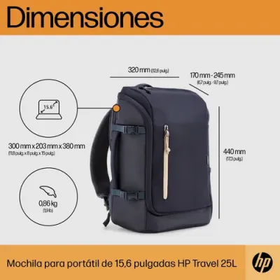 HP Travel 25L Mochila Azul/Gris para Portátil 15.6" HP Travel 25L Mochila Azul/Gris para Portátil 15.6"