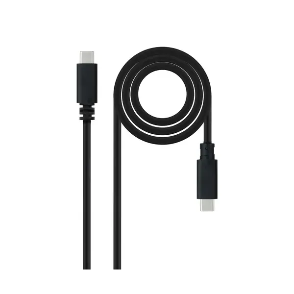 Cable USB 2.0 Tipo-C Nanocable 10.01.2301-L150/ USB Tipo-C Macho - USB Tipo-C Macho/ 480Mbps/ 1.5m/ Negro