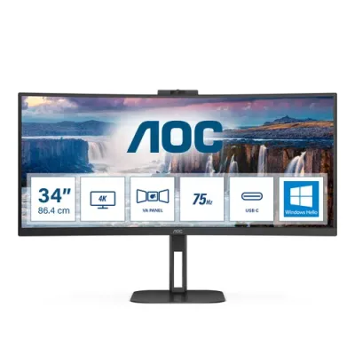 Monitor Profesional Curvo Ultrapanorámico AOC CU34V5CW/BK 34'/ Monitor Profesional Curvo Ultrapanorámico AOC CU34V5CW/BK 34'/