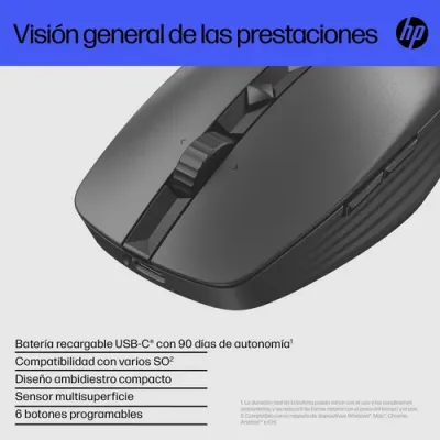 Ratón Inalámbrico HP 715 Multi/ Batería Recargable/ Hasta 1200 Ratón Inalámbrico HP 715 Multi/ Batería Recargable/ Hasta 1200