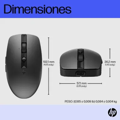 Ratón Inalámbrico HP 715 Multi/ Batería Recargable/ Hasta 1200 Ratón Inalámbrico HP 715 Multi/ Batería Recargable/ Hasta 1200