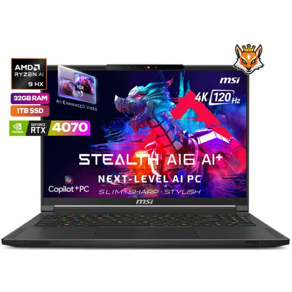 MSI Stealth 16 16Ai+-244ES AMD Ryxen AI 9 HX 370 32GB 1TB RTX4070 16" W11