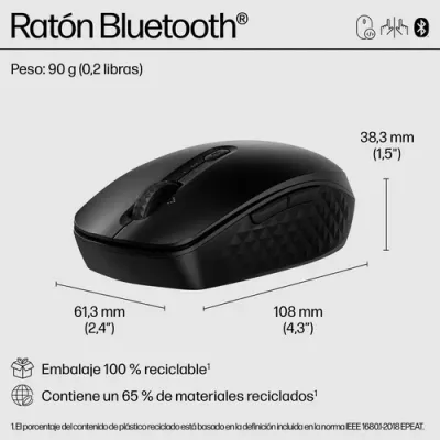Ratón Inalámbrico por Bluetooth HP 425 Programable/ Hasta 4000