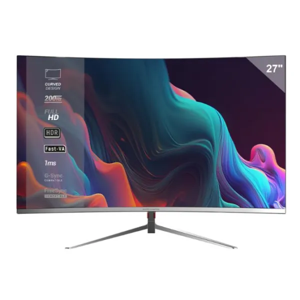 Monitor Mars Gaming MV-27C Monitor Curvo 27" FHD 200Hz HDR10 1ms FreeSync G-Sync Low Blue Light HDMI