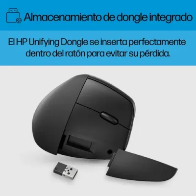 Ratón Ergonómico Inalámbrico por Bluetooth/ 2.4GHz HP 925/ Ratón Ergonómico Inalámbrico por Bluetooth/ 2.4GHz HP 925/