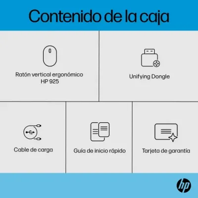 Ratón Ergonómico Inalámbrico por Bluetooth/ 2.4GHz HP 925/ Ratón Ergonómico Inalámbrico por Bluetooth/ 2.4GHz HP 925/