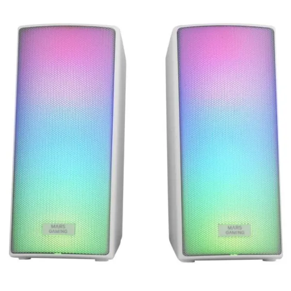 Mars Gaming MSRGB2 Altavoces Compactos Bluetooth 5.3 RGB DSP Frontal 15W Blanco 