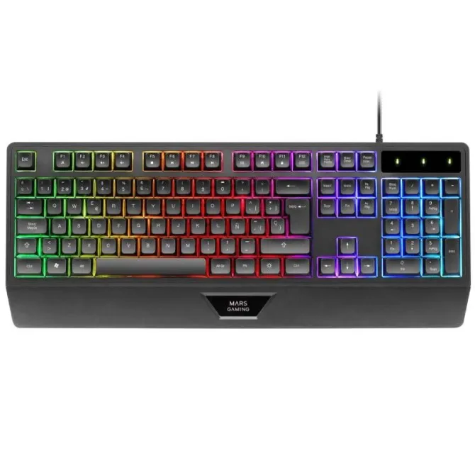Mars Gaming MK124 Teclado Ergonómico H-Mech FRGB Reposamuñecas