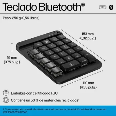 Teclado Numérico Inalámbrico HP 435 Programable/ Negro Teclado Numérico Inalámbrico HP 435 Programable/ Negro