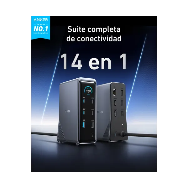 Anker Prime Charging Docking Station Replicador de Puertos 160W 14 Puertos con Salida Máxima de 160W 