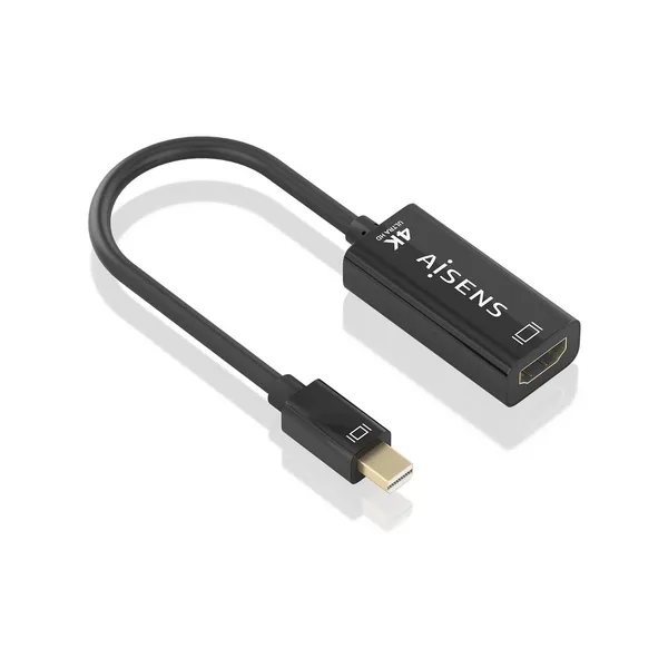 Cable Conversor Aisens A125-0904/ Mini DisplayPort Macho - HDMI Hembra/ 15cm/ Negro