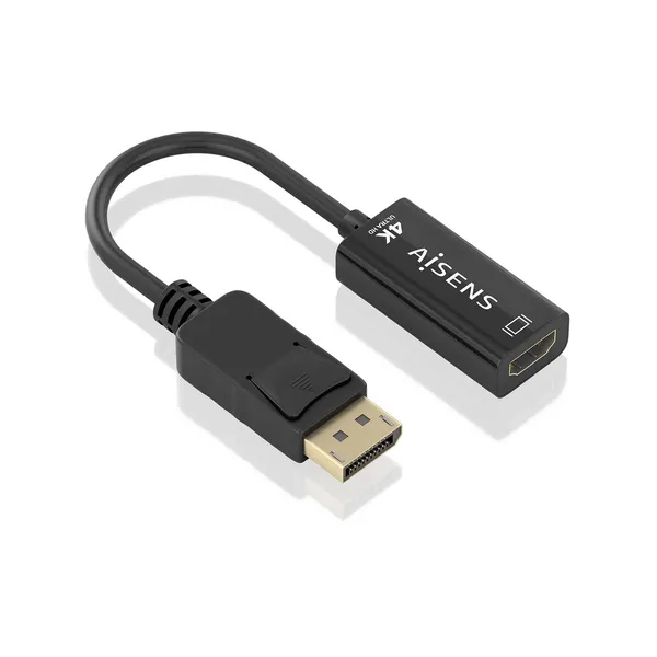 Cable Conversor Aisens A125-0905/ DisplayPort Macho - HDMI Hembra/ 15cm/ Negro