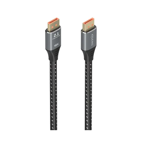 Cable DisplayPort 2.1 16K Aisens A158-0901/ DisplayPort Macho - DisplayPort Macho/ 80Gbps/ 1m/ Negro