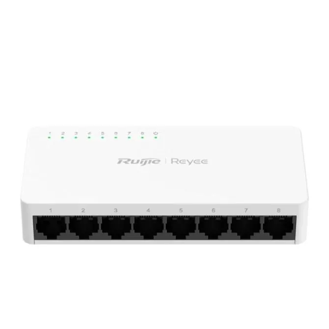 Reyee unmanaged switch 8xgb rj45 plastic case