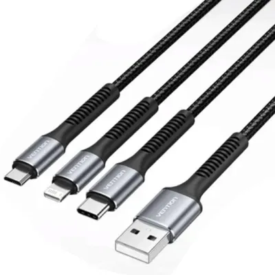 Cable USB Tipo-C Lightning Vention H18BAV/ USB Tipo-C Macho/ Cable USB Tipo-C Lightning Vention H18BAV/ USB Tipo-C Macho/