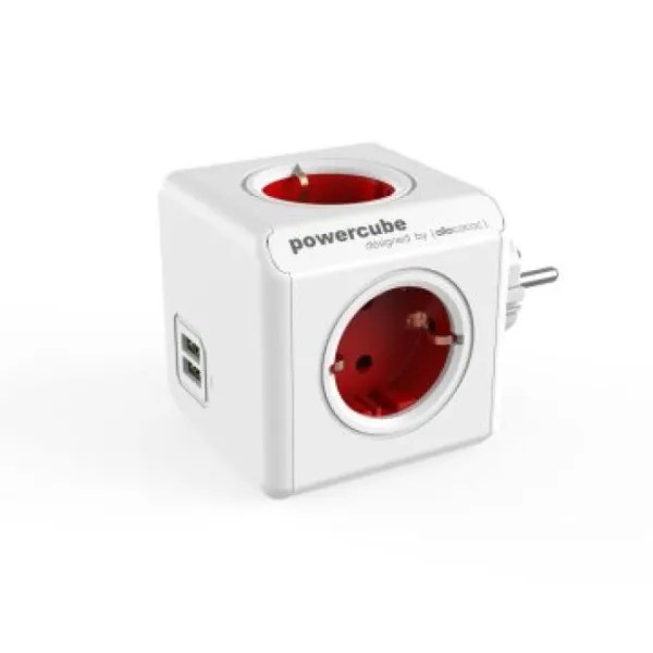 PowerCube Original USB 4 Tomas + 2 USB Roja
