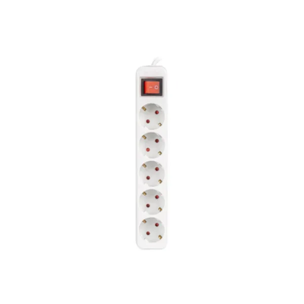Lanberg Regleta 5 Tomas Schuko con Protección 3m Blanca