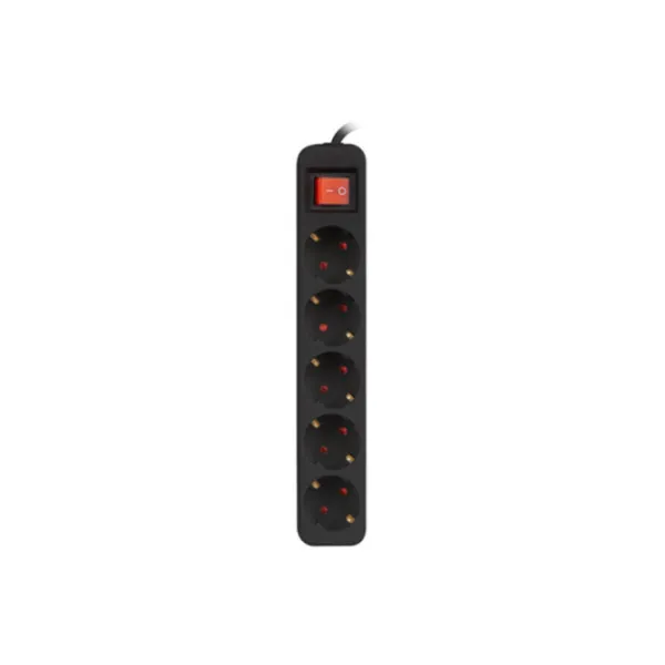 Lanberg Regleta 5 Tomas Schuko con Protección 1.5m Negra
