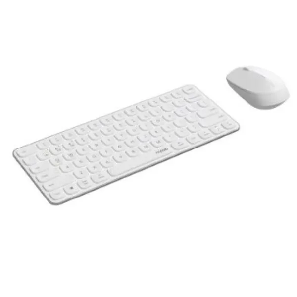 Pack Teclado Y Mouse Rapoo Wireless Y Bluetooth 9010m 2,4ghz Bt 4.0 Bt 5.0 Ultradelgado Compacto Color Blanco Multi Mode