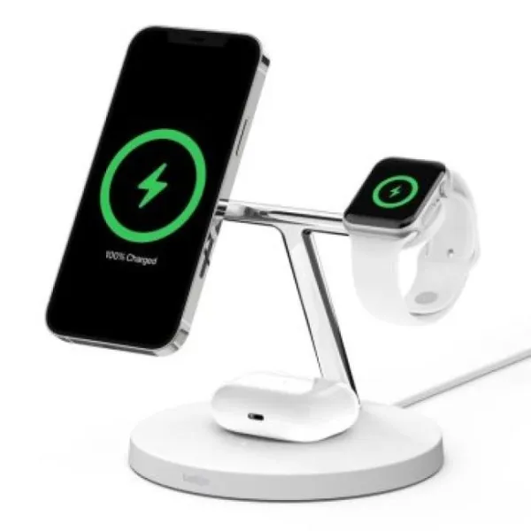 Belkin BoostCharge Pro Cargador inalámbrico 3 en 1 blanco